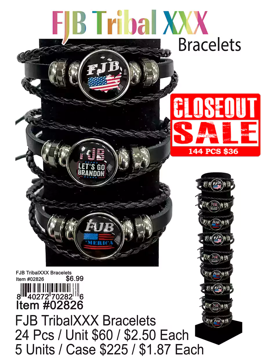 FJB Tribal Bracelet 24 Pcs - Closeout 144 Pcs.